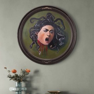 Współczesna kopia obrazu pt. "Głowa Meduzy" według Caravaggio
